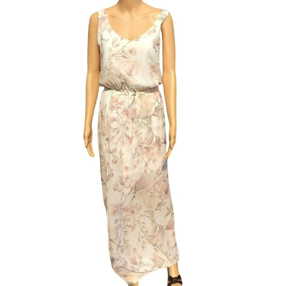 Show Me Your Mumu Women's Size S‎ Maxi Dress White Pink Floral Fairy Flowy Beach